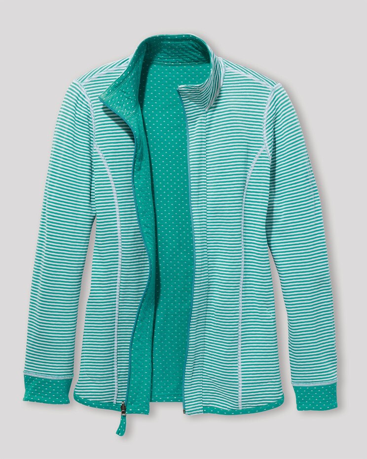 Reversible Stripe & Dot Knit Zip Jacket image number 6