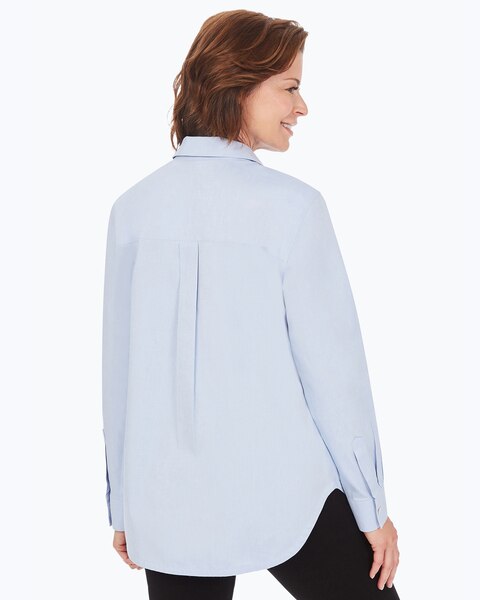 Boyfriend Long Sleeve Pinpoint Shirt