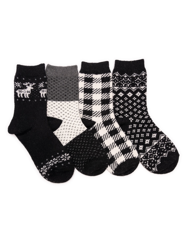 MUK LUKS® Womens Holiday Boot Socks 4Pr Pack image number 1