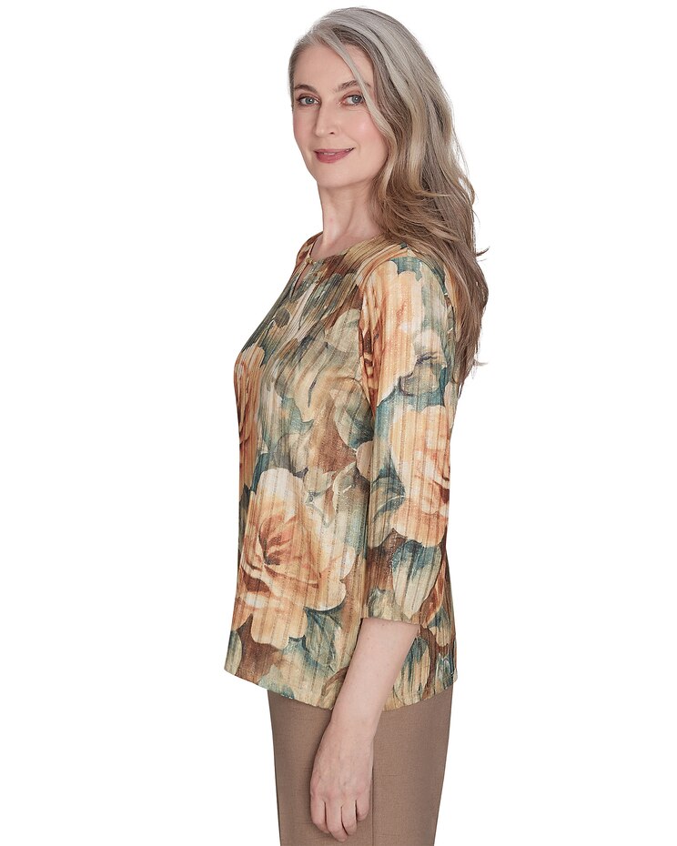 Alfred Dunner® Emerald Isle Vintage Floral Top image number 4