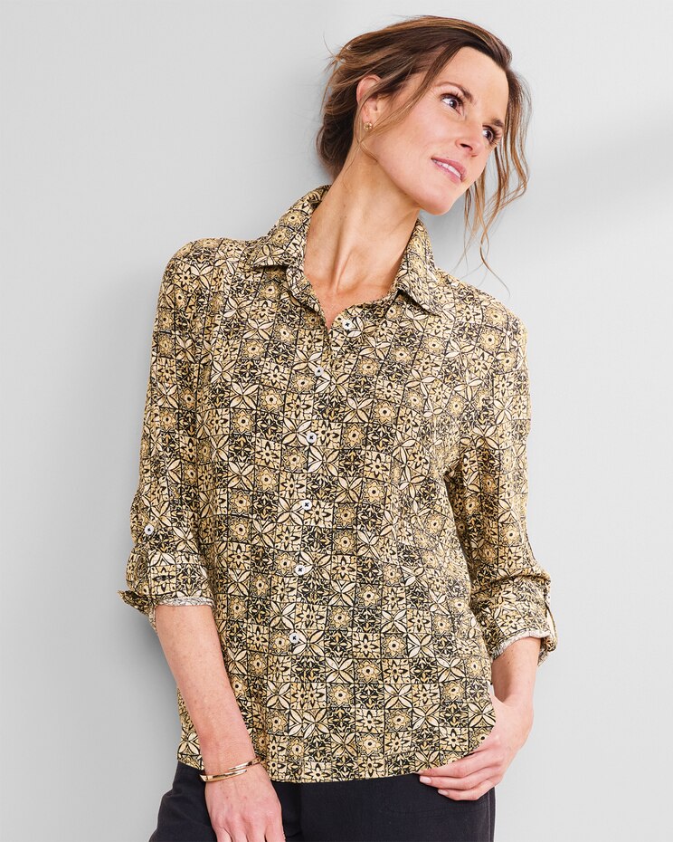 Batik Tiles Crinkle Shirt  image number 1