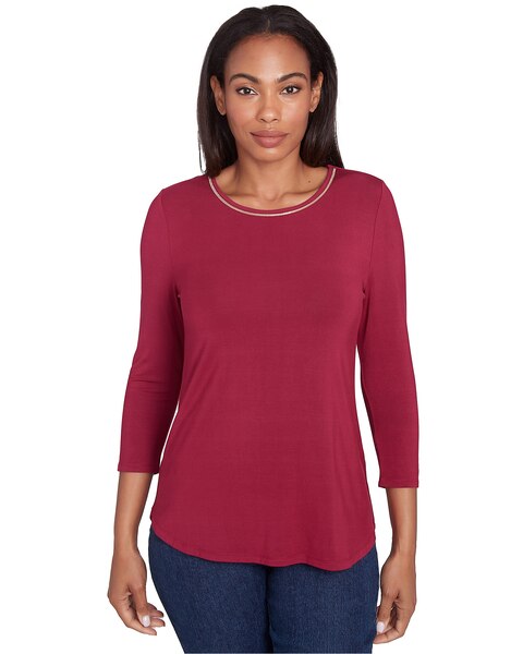Ruby Rd® Berry Glam Knit Stretch Top