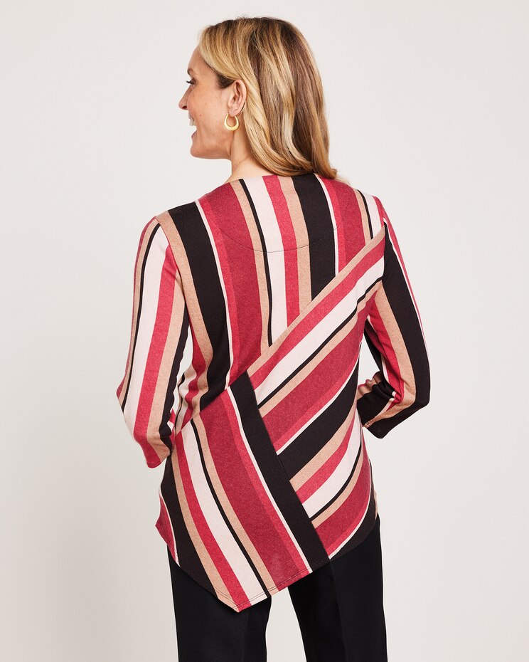 Alfred Dunner® Park Place Spliced Stripe Asymmetric Hem Top image number 2