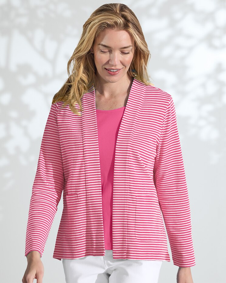 Coastal Cotton Striped Cardigan  image number 1