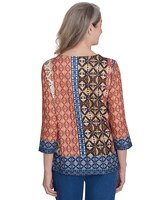 Alfred Dunner® Harvest Moon Batik Textured Border Top thumbnail number 3