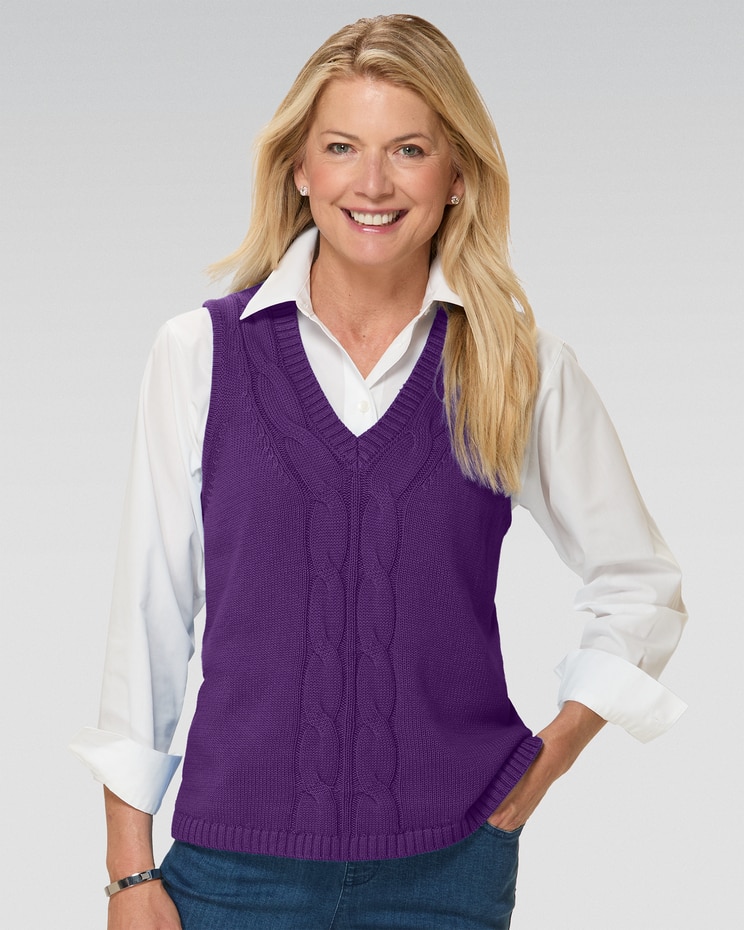Bayside Cotton Cabled Vest image number 1