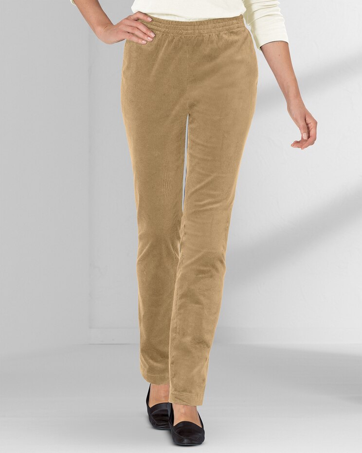 Stretch Wide-Wale Corduroy Pull-On Pants image number 1