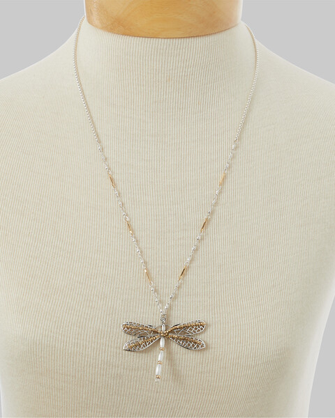 Mixed-Metal Dragonfly Necklace
