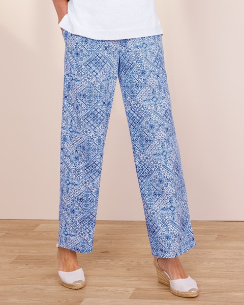 Seaside Tile-Print Pants