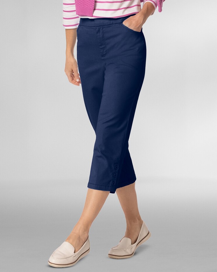 Dennisport Button-Hem Capris image number 1