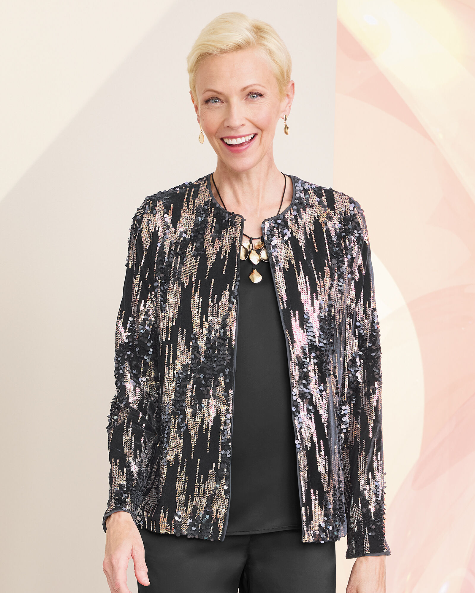 Waterfall Velvet Sequin Jacket Appleseed s