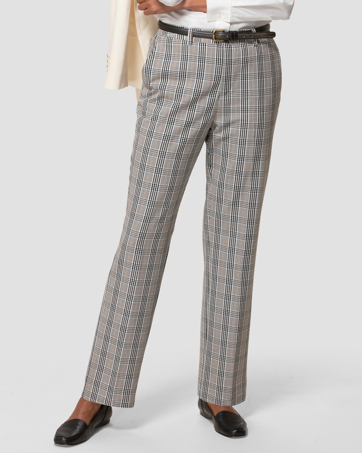 Washable Gabardine Mini Plaid Pants image number 1