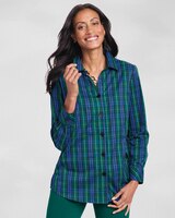 Festive Plaid Non-Iron Cotton Tunic thumbnail number 1
