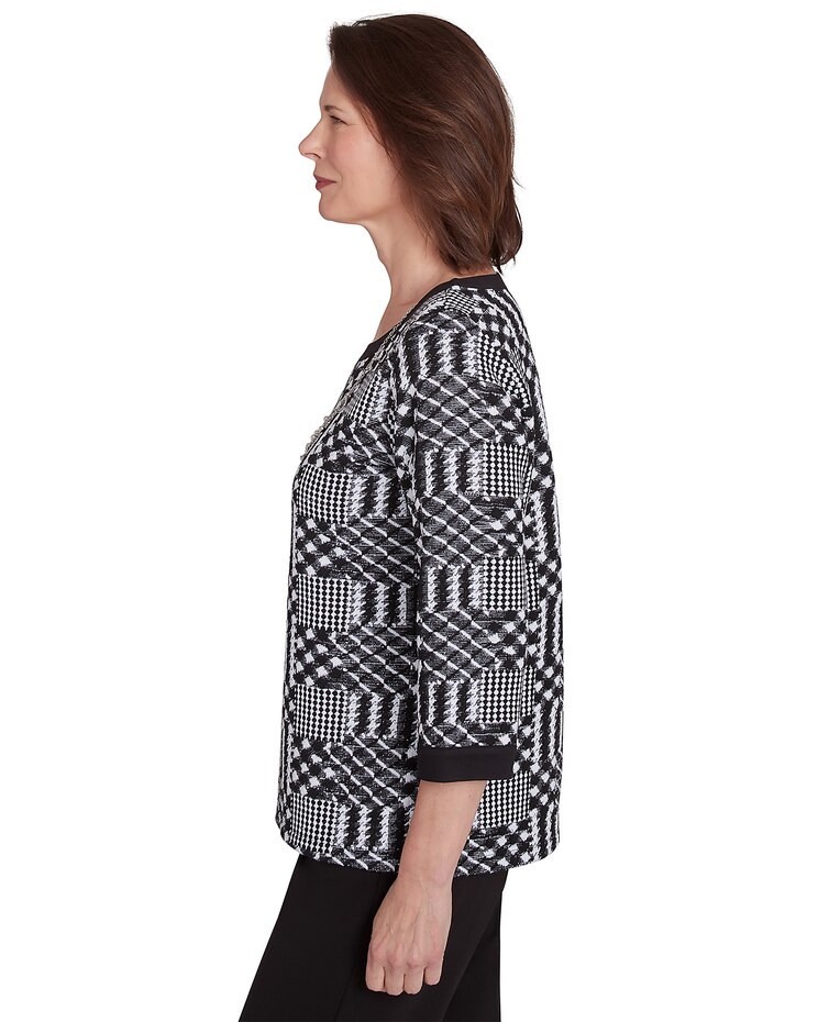 Alfred Dunner® Runway Ready Houndstooth Textured Top image number 4