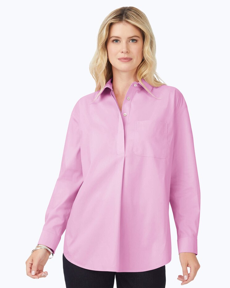 Lacey Long Sleeve Solid Stretch Shirt image number 1
