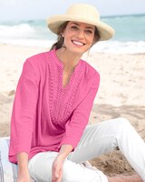 Easy-Breezy Crochet-Trim Tunic thumbnail number 1
