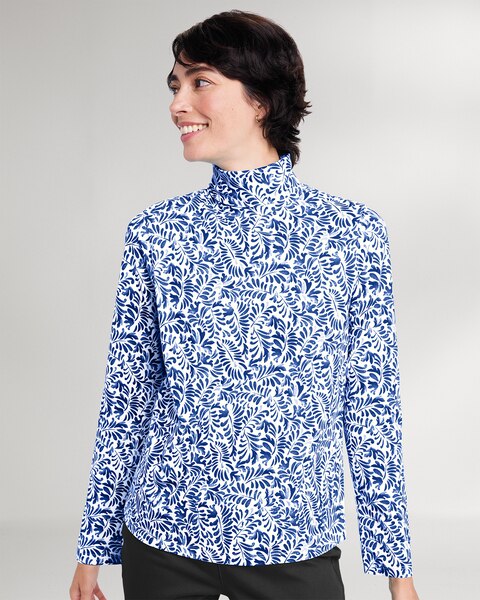 Prima™ Cotton Stencil Floral Turtleneck