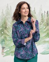 Orchid Floral & Stripe Long-Sleeve Shirt thumbnail number 1