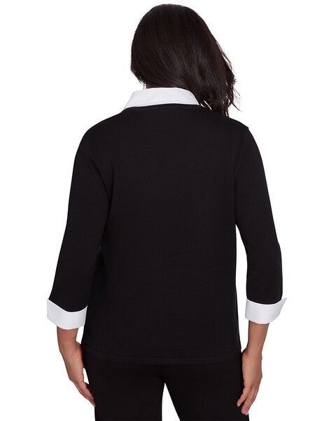 Alfred Dunner® Rue Rivoli Beaded Embroidered Cozy Two in One Top
