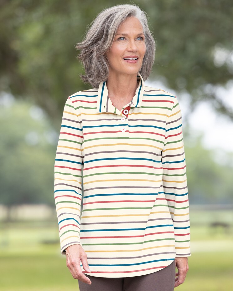 Everyday Knit Stripe Henley image number 1