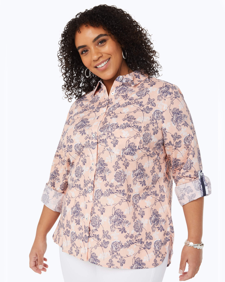 Foxcroft Sunset Floral Non-Iron Shirt image number 3