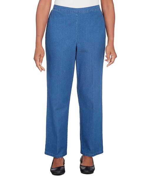 Alfred Dunner® Lavender Fields Denim Pull On Average Length Pant