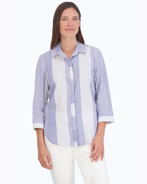 Luna No Iron Variegated Stripe Shirt