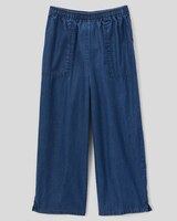 Tencel/Cotton Denim Pull-On Capri thumbnail number 3