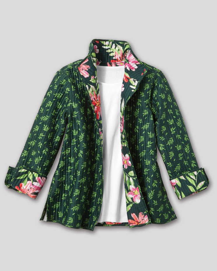 Limited-Edition Tropical Garden Reversible Quilted Jacket image number 2