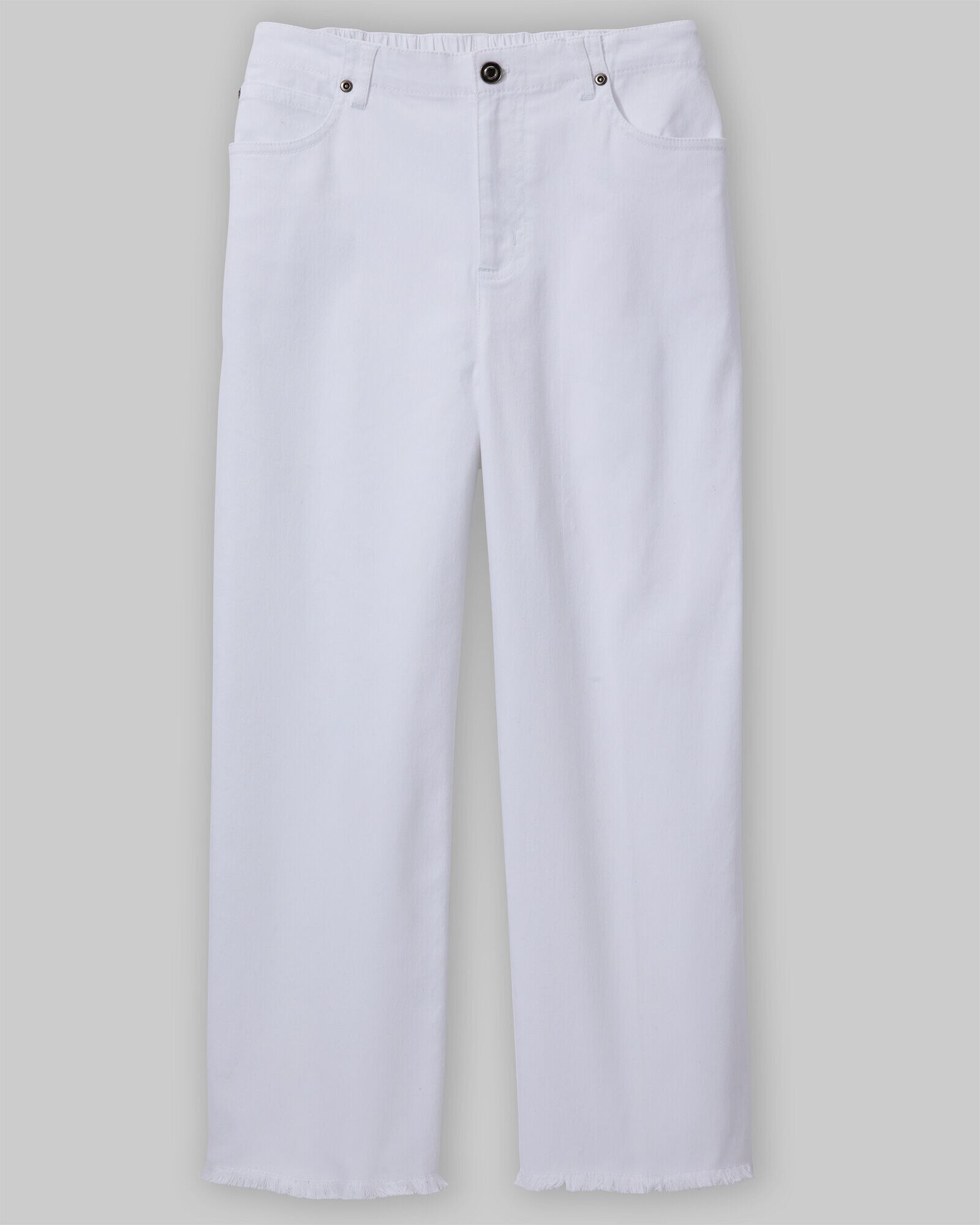 Dreamflex Fringe Hem Comfort Waist Capri Jeans Appleseeds