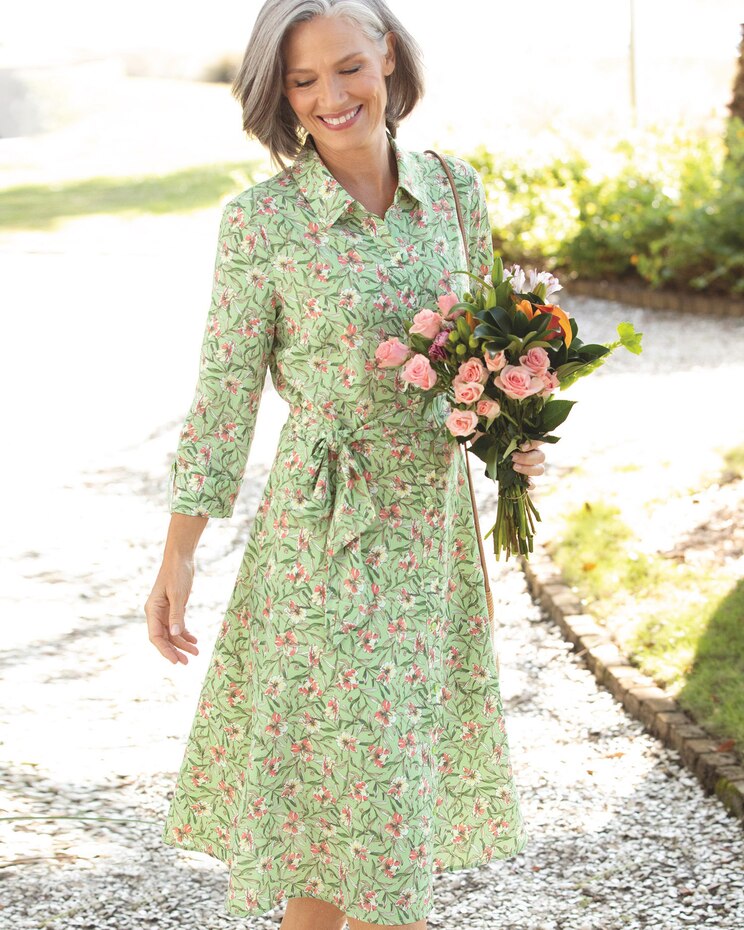 Sketched Floral Shirtdress image number 1