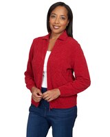 Alfred Dunner® Chenille Metallic Zip Front Cardigan thumbnail number 5