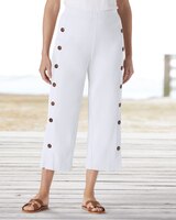 Sahara Side-Button Knit Capris thumbnail number 1