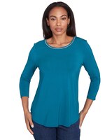 Ruby Rd® Wintery Glow Knit Embellished Stretch Top thumbnail number 1