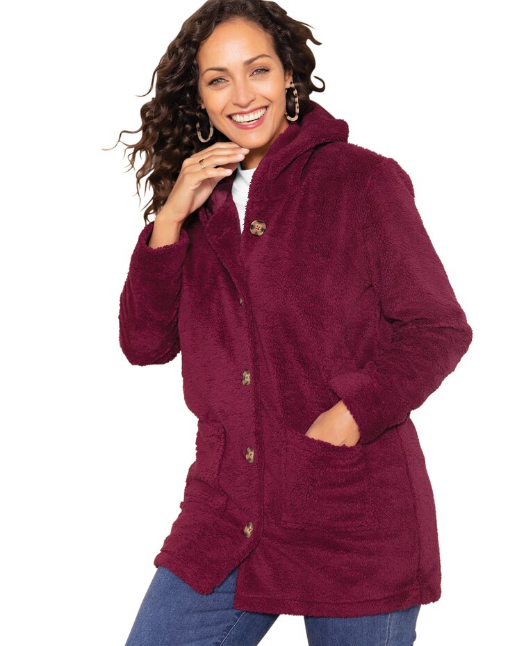 Hooded Sherpa Jacket image number 1