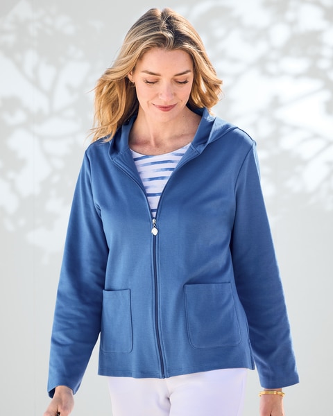 Everyday Knit Hooded Zip Cardigan 
