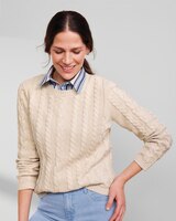 Bayside Cotton Mixed-Cable Pullover thumbnail number 1