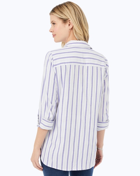 Germaine 3/4 Sleeve Soft Stripe Shirt