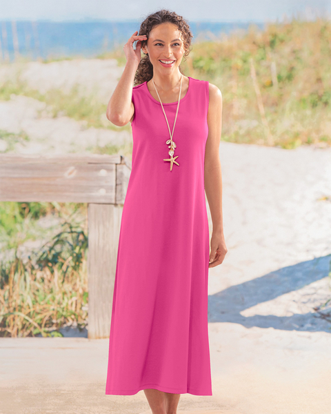 Boardwalk Solid Sleeveless Maxi Knit Dress