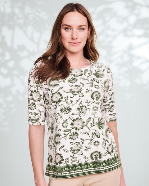 Prima™ Cotton Border-Print Tee 