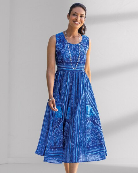 Paisley Floral Cotton Midi Sundress