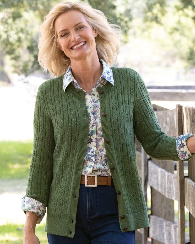 Rainbow Donegal Cable Cardigan image number 1