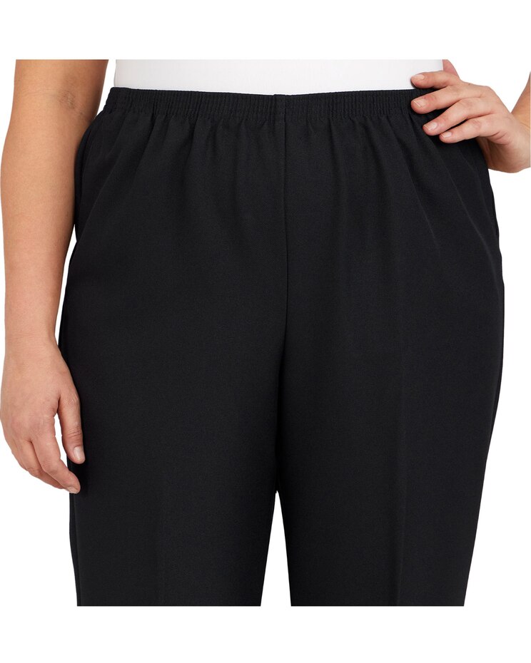 Alfred Dunner Classic Tailored Textured Proportioned Straight Leg Pants image number 4