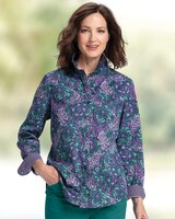 Orchid Floral & Stripe Long-Sleeve Shirt thumbnail number 1