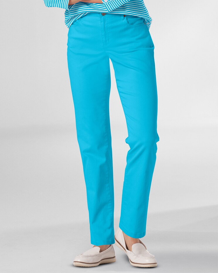 DreamFlex Color Comfort-Waist Classic Straight Leg Jeans image number 1