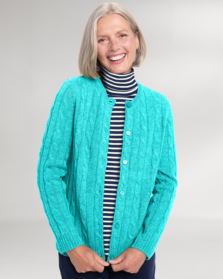 Classic Cabled Wool Cardigan image number 1