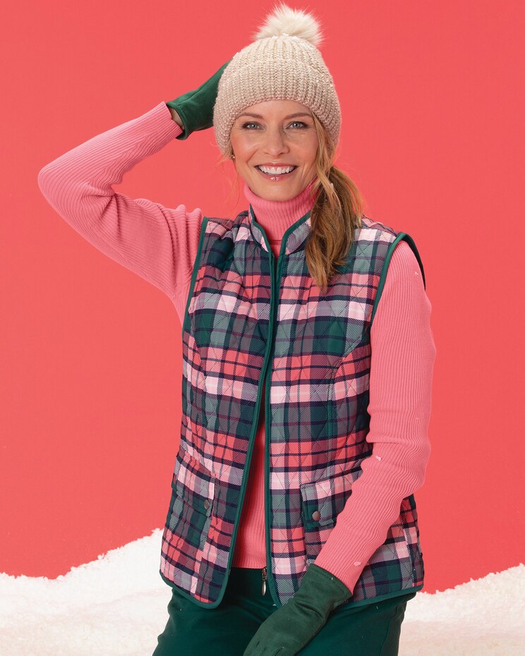 Berkshire Tartan Quilted Vest image number 1