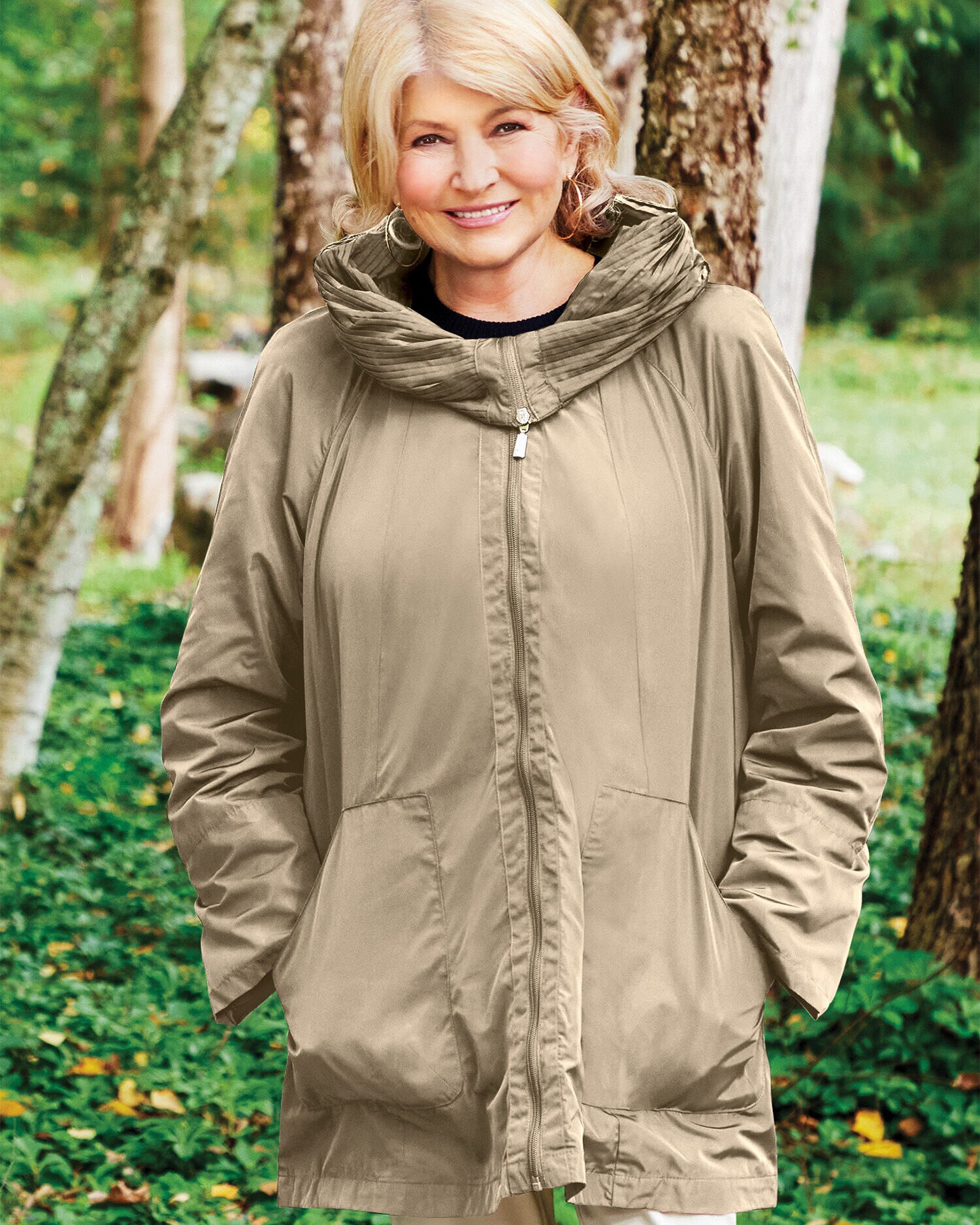 Accordion top hood raincoat