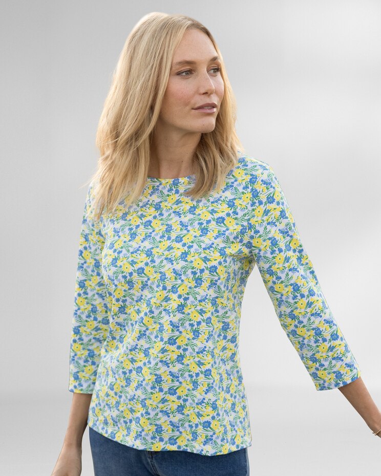 Prima™ Cotton Watercolor Blooms Tee image number 1