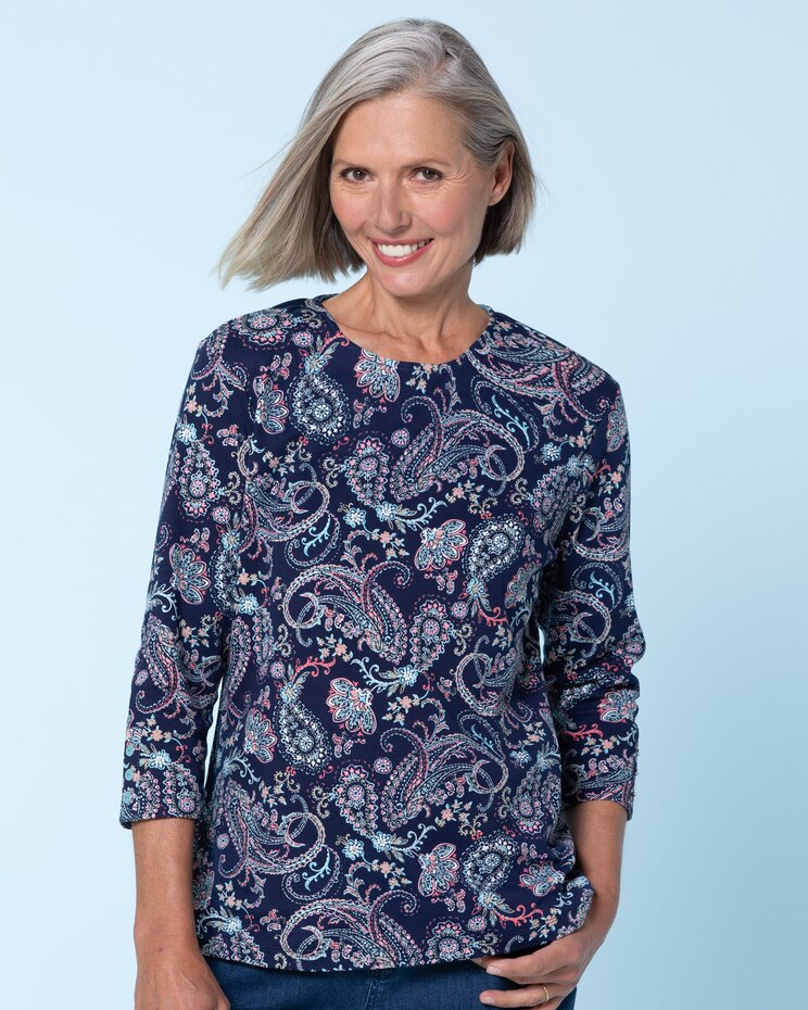 Essential Cotton Paisley Tee image number 1